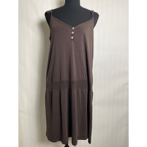 Old Navy Camisole Slip Drop Waist Dress Women's Size Large Brown Y2K Nostalgia - Picture 1 of 13